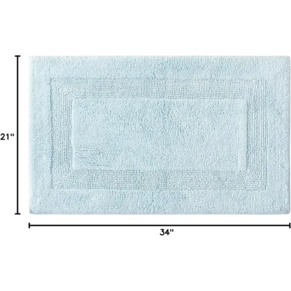 Cotton Bath Rug Soft Absorbent Bathroom Mat Machine Washable 21x34
